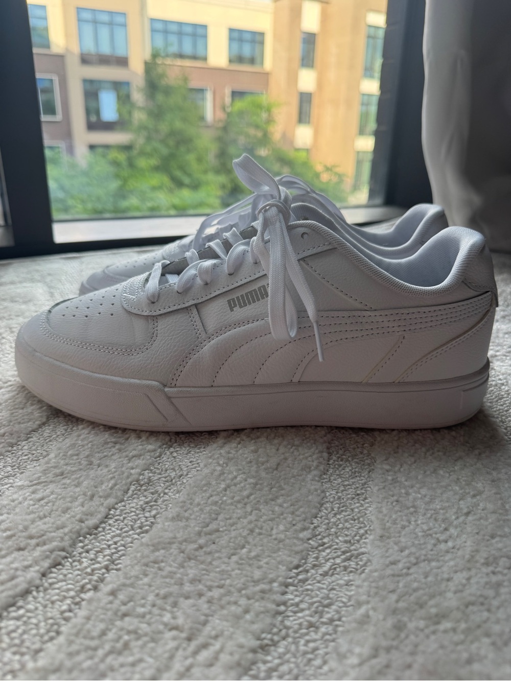 Puma White Low-Top Leather Sneakers